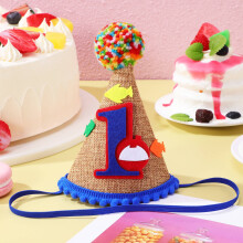 First Birthday Party Hat with Comfortable Elastic Strap, Multi-Color Design for Baby Boys and Girls