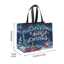 Sacchetti regalo natalizi in tessuto non tessuto con manici (2 pezzi)
