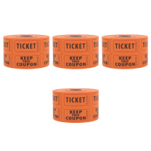 2000Pièces Tickets De Tombola Orange 170G Pour Fêtes Événements
