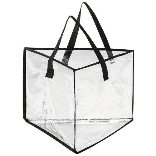 Foldable Clear Storage Bags with Handles 6-Pack