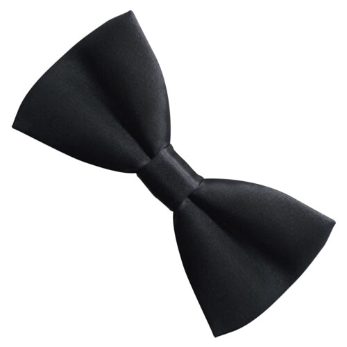 Adjustable Black Bow Tie for Suits Smooth Texture Versatile Accessory