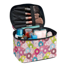 Trousse de rangement pour cosmétiques avec fermeture éclair et compartiment pour pinceaux
