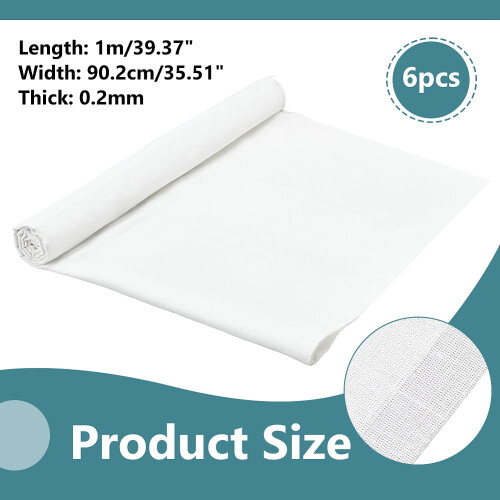 White Cotton Poplin Fabric Unbleached Muslin 6 Pcs 1