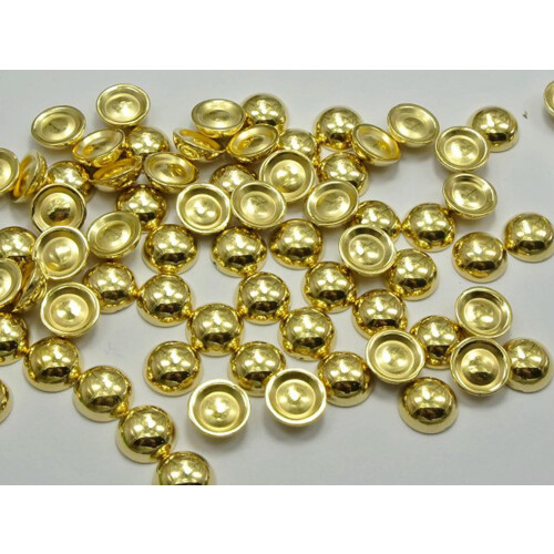 200 χρυσά ακρυλικά στρογγυλά τρούλοι Cabochons 10 χιλ. χωρίς τρύπα στο κέντρο 2