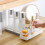 (Single-layer pull-out storage rack K2030 gray) Metal Spice Rack - Pull Out, Space Saving 6