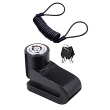 HOMEMAXS Anti-Theft Disc Lock Waterproof Brake Alarm Wheel Motorcycle Bike Black