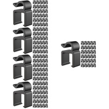 200Pièces Clips De Câble Microphone Plastique Noir Durable Maison