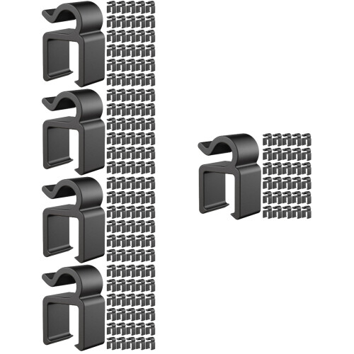 200Pièces Clips De Câble Microphone Plastique Noir Durable Maison