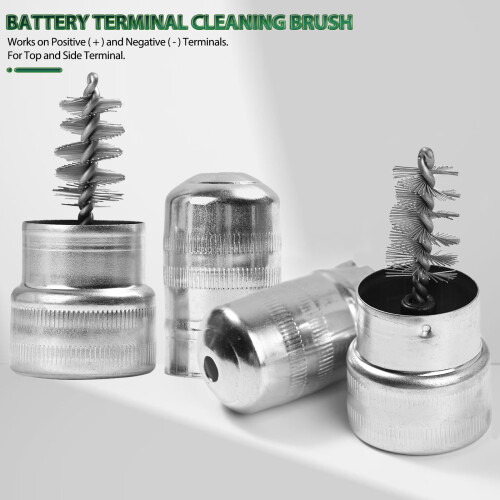 Car Battery Post Terminal Cleaner Dirt Corrosion Brush Hand Protector Tool Kit 1