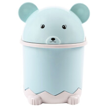 Unbranded small bathroom garbage can with lid cartoon mouse