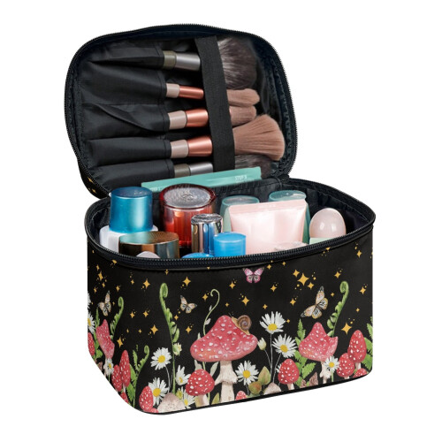 Makeup Organizer med Børstepladser Bærbar Taske