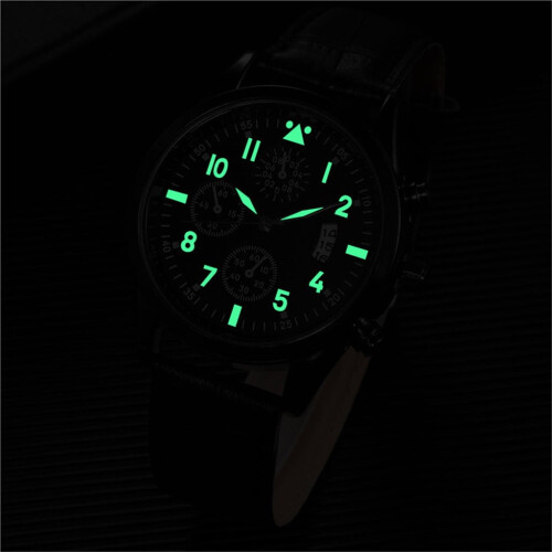 Men's Automatic Mechanical Watch with Leather Band, 1