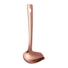 Small Gravy Ladle Spoon, Stainless Steel with Pouring Spout – Durable Kitchen Utensil (Brown), compatible with standard cookware