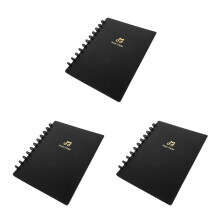 3Pcs Portable Black Music Folder with Detachable Pages and Clip