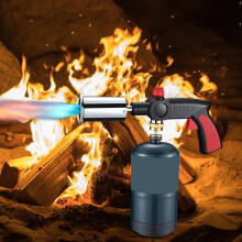 Justerbar flammekaster i metall, multifunksjonell matlagings- og campinglighter, bærbart flammekasterhode for grilling, baking, utendørs –