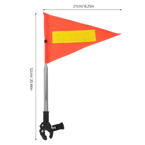 3Pièces Drapeaux Télescopiques Orange PVC Acier Pour Mobilité 1