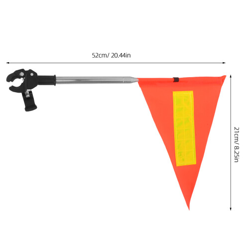 3Pièces Drapeaux Télescopiques Orange PVC Acier Pour Mobilité 2