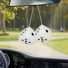 Car Electronics Car Colorful Plush Dice Automobiles Rear View Mirror Charms Hanging Decor