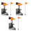 3Pièces Drapeaux Télescopiques Orange PVC Acier Pour Mobilité 8