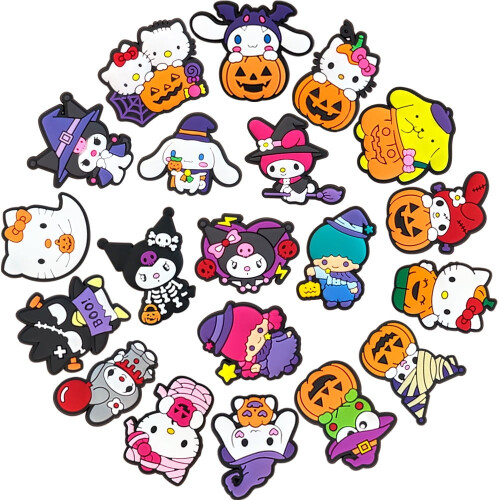Σετ 20 τεμαχίων από PVC Sanrio για παπούτσια, χαριτωμένα διακοσμητικά παπουτσιών με 2
