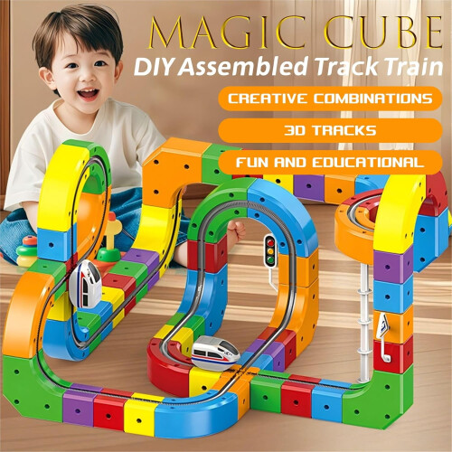 Magnetic Suction Rail Electric Train Set – 51-Piece 3D 1
