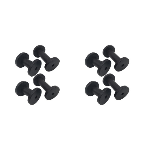 8Pcs Solid Black Wood Spool Holders for Sewing Crafts Vintage Design