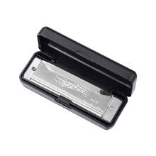 10 Hole 20 Tone Harmonica Portable Harmonica Adults Gift (Silver) Musical Instruments Supplies (Silver)