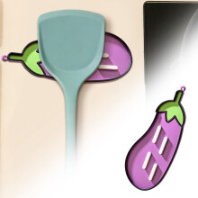 Silicone Pot Lid Organizer with Drip Pad – Holder for Lids, Ladles & Cutting Boards, Compatible with Eggplant