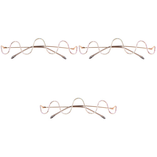 3Paren Luxe Gouden Eyeglasses Frames, Decoratieve Prop Glasses 2