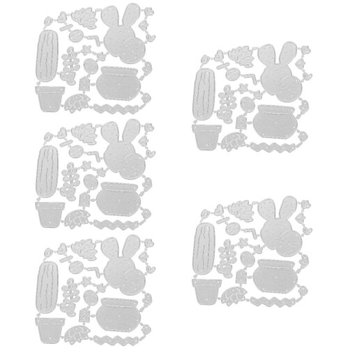 5Pcs Silver Carbon Cutting Dies for DIY Scrapbook Crafts