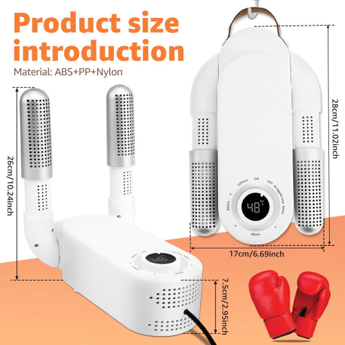 Boxing Glove Dryer with Thermostat Timer and 90 Foldable 1