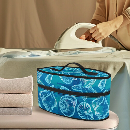 Iron Organizer Bag Seashells Pattern Reusable Travel 1