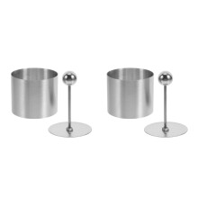 2Pcs Multifunctional Stainless Steel Food Mold Silver for Cake & Sushi