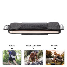Sports Waist Bag Black High Elasticity Adjustable Outdoor Running Hiking Travel Anti-Theft Pouch