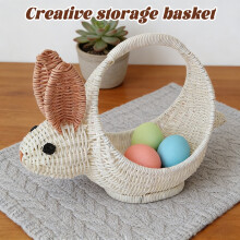 Fashionable Bunnies Shaped Wicker Storage Basket Versatile Use Weave for Fruit Candy, and Gifts Storage