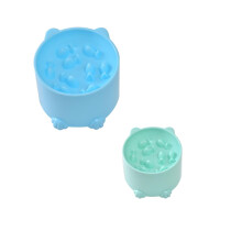 2/1PCS Raised Slow Feeder Cat Bowl, Plastic Elevated Cat Slow Feeder Bowl with Anti-Slip Mat, Raised Slowing Dog feeders for Dry and Wet Food Feeding
