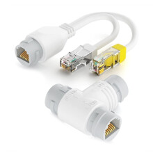 Ethernet POE Splitter for Security Cameras, 2Way Networking Cable RJ45 Connectors, Easy Installation Efficiency Booster