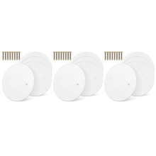 12Pcs White Plastic Wall and Ceiling Hole Cover Plates Round Flat Caps