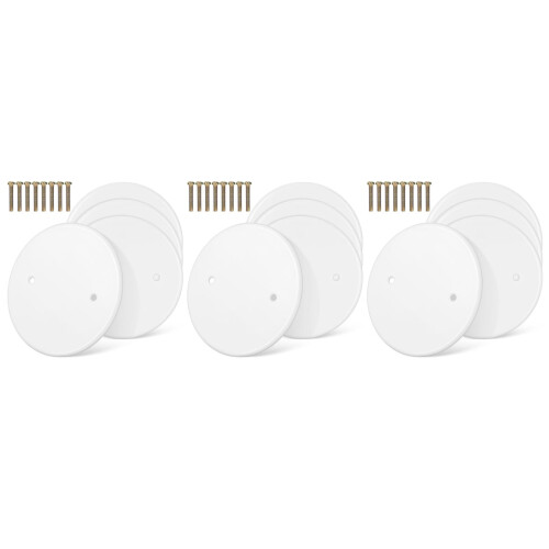 12Pcs White Plastic Wall and Ceiling Hole Cover Plates Round Flat Caps