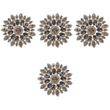 4Pcs Handmade Black Iron on Patches DIY Decorative Apparel Appliques