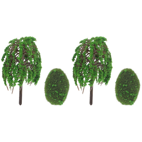 2Pcs Sturdy Plastic Miniature Trees for Train Model and DIY Scenery