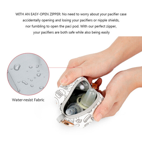 Holder Can Waterproof Pacifier Bag Zipper Closure Case Baby Storage 2