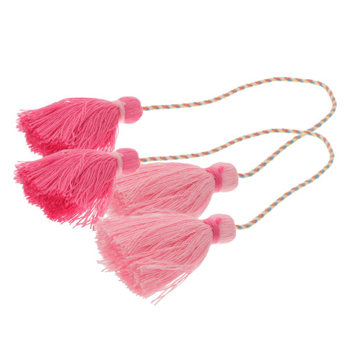 6Pièces Pompons Rose Tissés Main Pour Décoration DIY 2