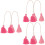6Pièces Pompons Rose Tissés Main Pour Décoration DIY 6