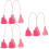 6Pièces Pompons Rose Tissés Main Pour Décoration DIY 7