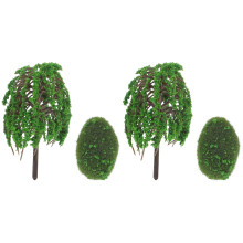 2Pièces Modèles D'arbres Verts En Plastique Pour Décoration Miniature