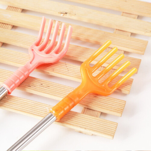 5-Pack Portable Back Scratchers, 16.92" Plastic with Rubber Handles, Random Colors