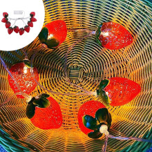 LED Strawberry String Lights, 78.7", Battery-Powered, Fruit-Shaped, Indoor/Outdoor, Birthday & Party Decoration, Long Lifespan
