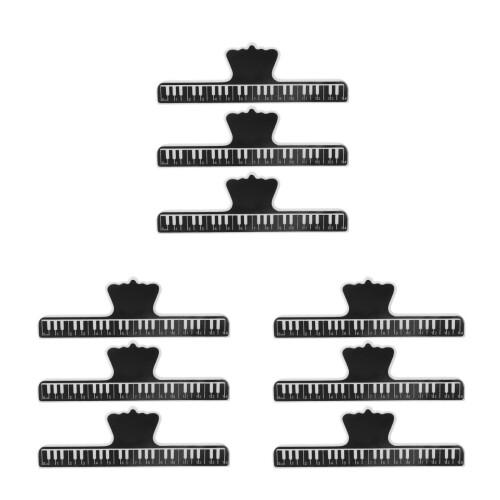 9Pièces Clips De Pages De En ABS Métal Noir Pour Partitions