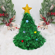 Christmas Tree Party Hat Headdress – Lightweight Plastic, Fun Xmas Decoration, Compatible with Holiday Costumes & Celebrations